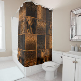 Safari Tiermuster in Deep Golden Browns Duschvorhang