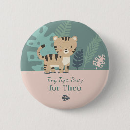 Safari-Tiger-Kindergeburtstagsgast-Button Button