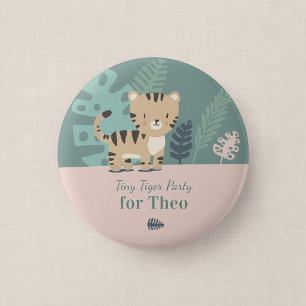 Safari-Tiger-Kindergeburtstagsgast-Button Button