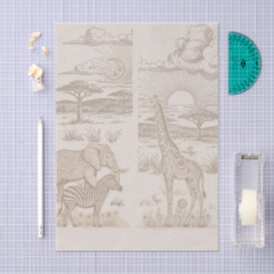 Safari Toile, Neutrale Baby-Wildnis-Abenteuer-Seit Seidenpapier