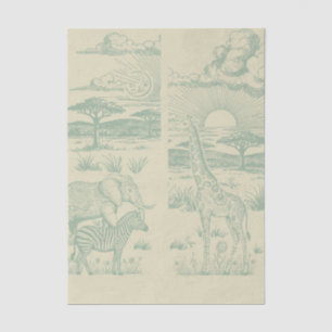 Safari Toilette, Baby Wilde Abenteuer Grün Seidenpapier