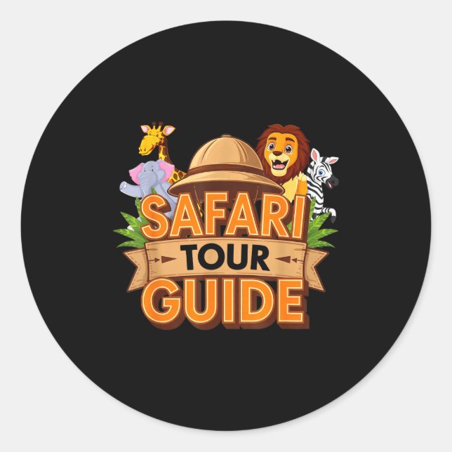 Safari Tour Guide Costume Africa Safari Clothes Wo Runder Aufkleber (Vorderseite)