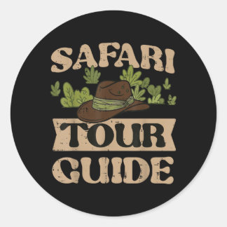 Safari-Tourguide-Kostüm Dschungel Zoo Wildtiere Mä Runder Aufkleber