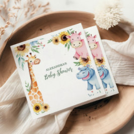 Safari Tropical Jungle Animals Baby Dusche Serviette