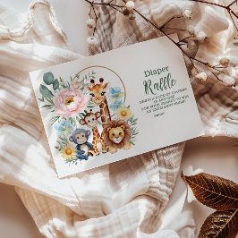 Safari Tropical Jungle Animals Raffle Diapper Begleitkarte