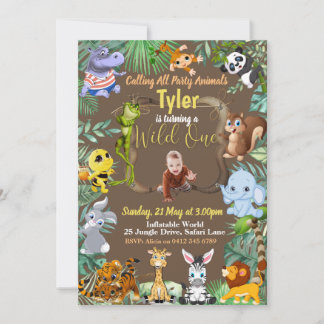 Safari Tropical zum Geburtstag Einladung