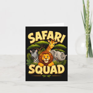 Safari-Trupp süße Zoo-Dschungeltiere Crew-Design  Karte