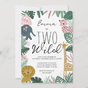 Safari Two Wild Invitation, Jungle Birthday Einladung