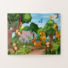 Safari Überraschung: farbenfrohe Waldtiere Puzzle