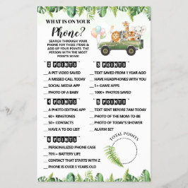 Safari Was auf Ihrer Phone Baby Shower Game-Karte Flyer