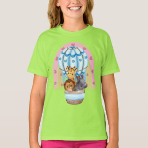 Safari Wasserfarben Giraffen, Rino, Löwe Hot T-Shirt