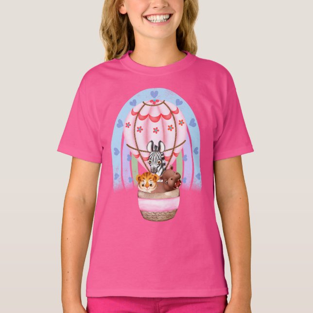 Safari Wasserfarben Zebra, Tiger, Hippo Hot T-Shirt (Vorderseite)