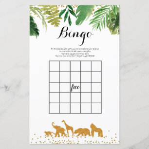 Safari Watercolor Bingo Spiel