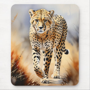 Safari Watercolor Cheetah Nature Mousepad