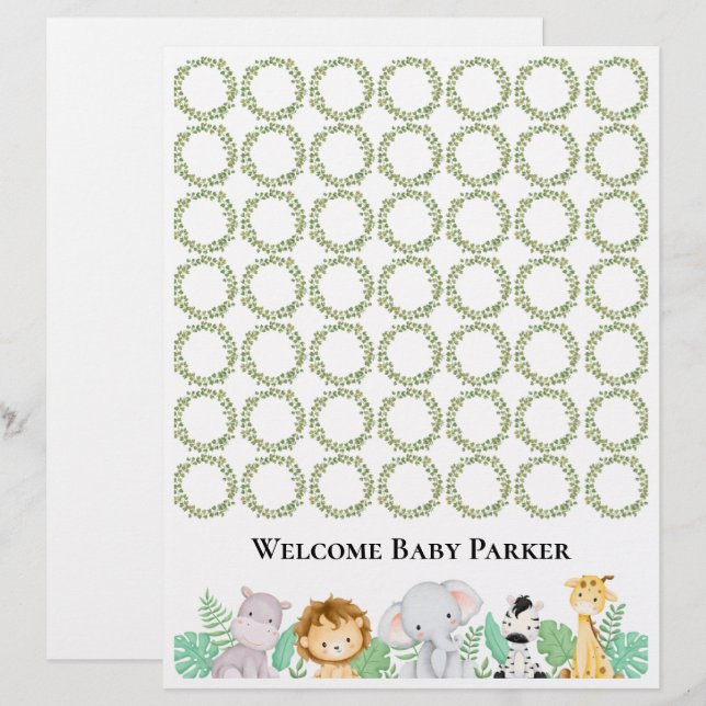 Safari Welcome Baby-Signatur (Vorne/Hinten)