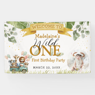 Safari Welcome Foto Wild One Geburtstag Banner