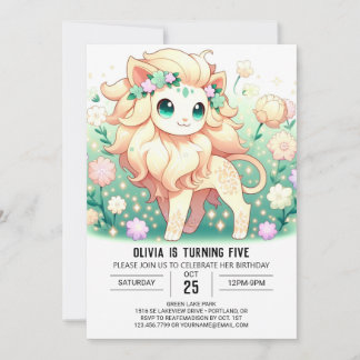 Safari Whimsical Lion Digital Geburtstag Einladung