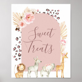 Safari Wild Animals Aquarell Süße Leckereien signi Poster