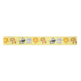 Safari Wild Animals und Gingham Satinband