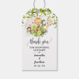 Safari Wild Baby Animals Baby Shower Fevor Geschenkanhänger