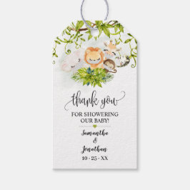 Safari Wild Baby Animals Baby Shower Fevor Geschenkanhänger