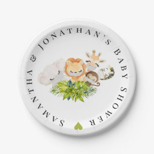 Safari Wild Baby Animals Babydusche Pappteller