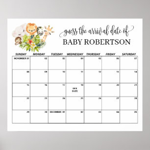 Safari-Wild-Baby-Party-Termin-Rat-Kalender Poster