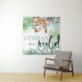 Safari Wild Birthday Lion Personalisiert Wandteppich