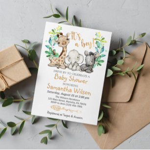 Safari Wild Boy Baby Shower Einladung