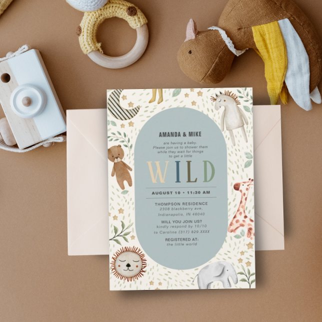 Safari Wild Boy Baby Shower Einladung (Von Creator hochgeladen)