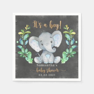 Safari Wild Elephant Baby Shower Serviette