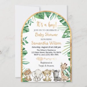 Safari Wild Es ist eine Boy Baby Shower Einladung