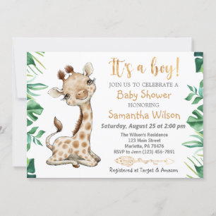Safari Wild Es ist eine Boy Baby Shower Einladung