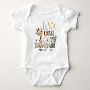 Safari Wild One 1. Geburtstag Baby Bodysuit Strampler