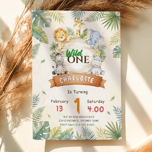 Safari Wild One 1. Geburtstag Einladung