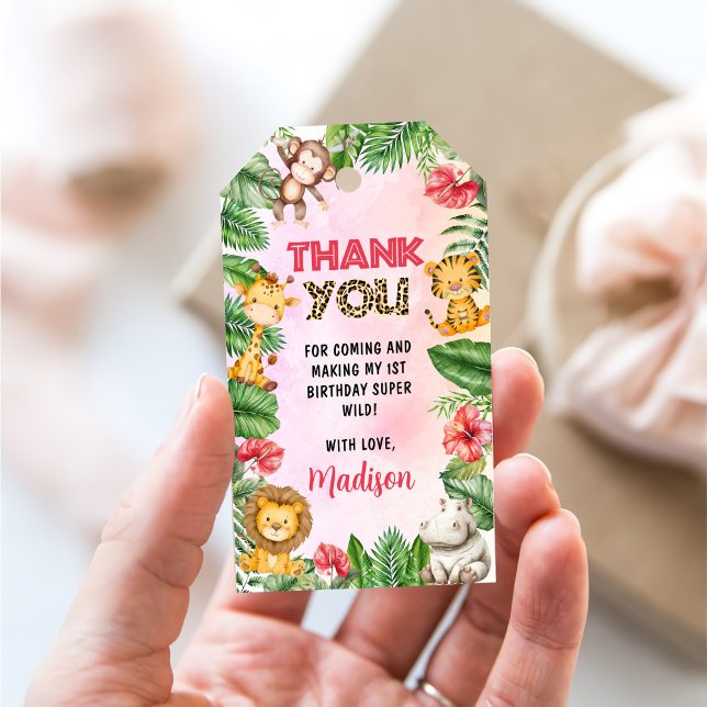 Safari Wild One 1. Geburtstag Geschenkanhänger (Von Creator hochgeladen)