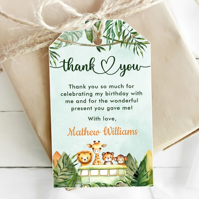 Safari Wild One 1. Geburtstag Geschenkanhänger (Von Creator hochgeladen)