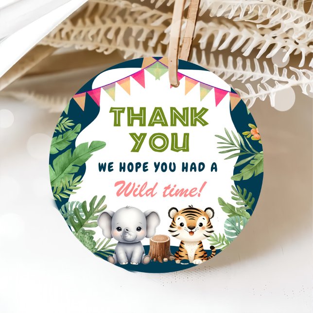 Safari Wild One 1. Geburtstag Geschenkanhänger (Von Creator hochgeladen)