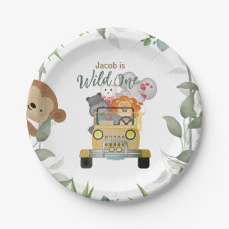 Safari Wild One 1. Geburtstag Junge Pappteller