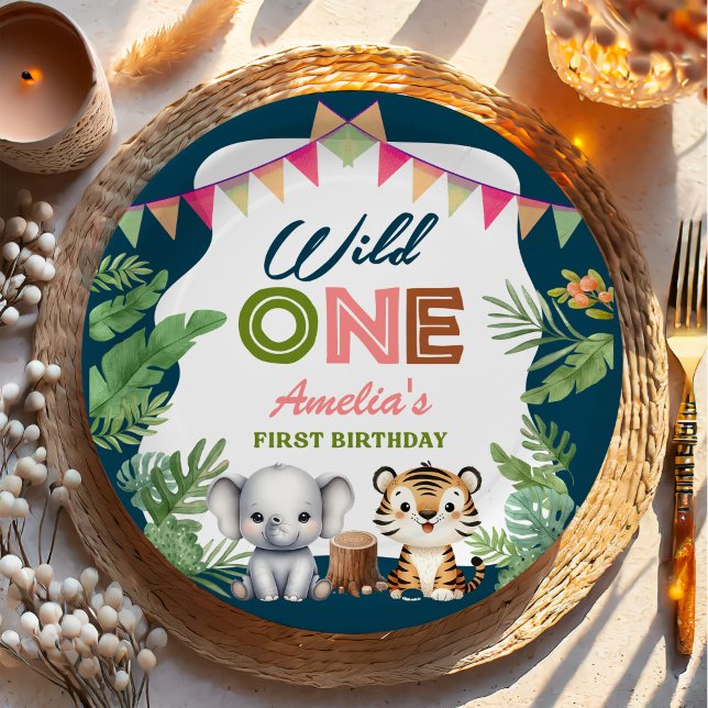 Safari Wild One 1. Geburtstag Pappteller (Von Creator hochgeladen)