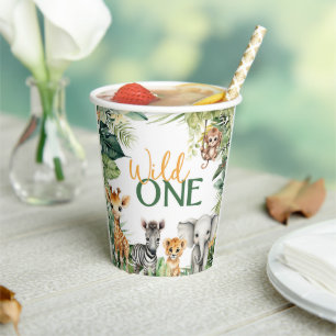 Safari WILD ONE 1. Geburtstag Party Cup Pappbecher