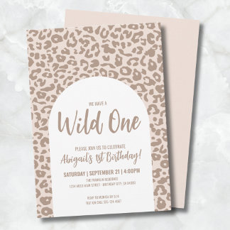 Safari Wild One 1. Geburtstag Party Einladung