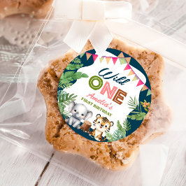 Safari Wild One 1. Geburtstag Runder Aufkleber