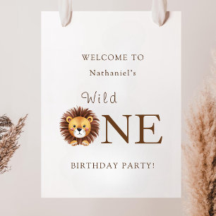 Safari Wild One 1. Geburtstag Willkommensschild Poster