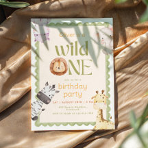 Safari Wild One 1. Geburtstagseinladung