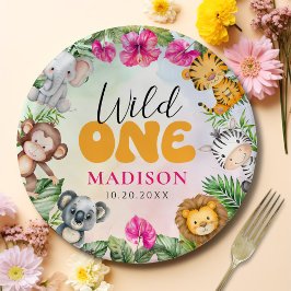 Safari Wild One 1. Girl Geburtstag Pappteller