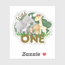 Safari Wild One Animals Tropical Blätter