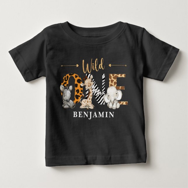 Safari Wild One Baby Animals Baby T-shirt