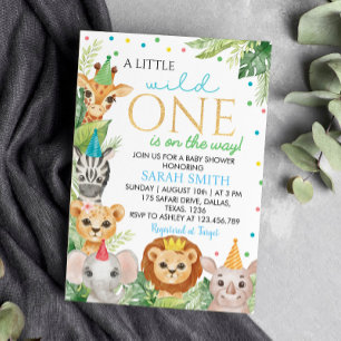 Safari Wild One Baby Shower Einladung
