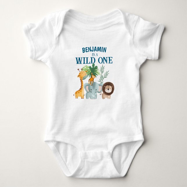 Safari Wild One Baby Strampler (Vorderseite)